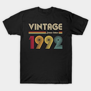 Vintage 1992 Limited Edition 30th Birthday 30 Years Old Gift For Men Women T-Shirt